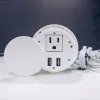 Amazon hot sell Mini US Round Power Grommet with Rotatable cover / Desktop Power Grommet With Swing Open Cover with 2 usb port