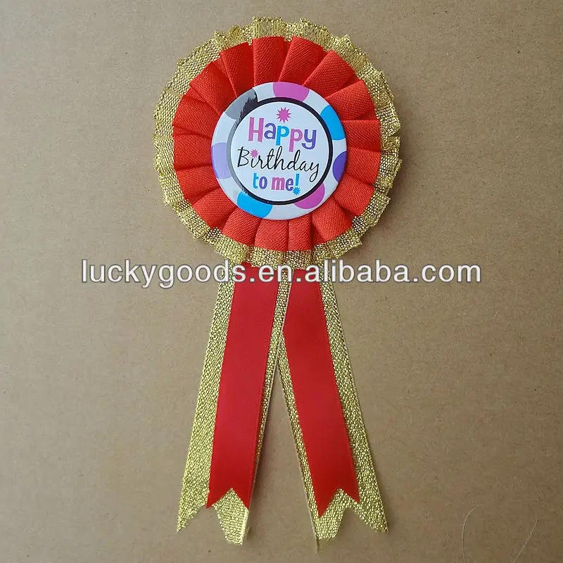 2014 Custom Printing Satin Ribbon Badge Wholesale Buy Satin Ribbon