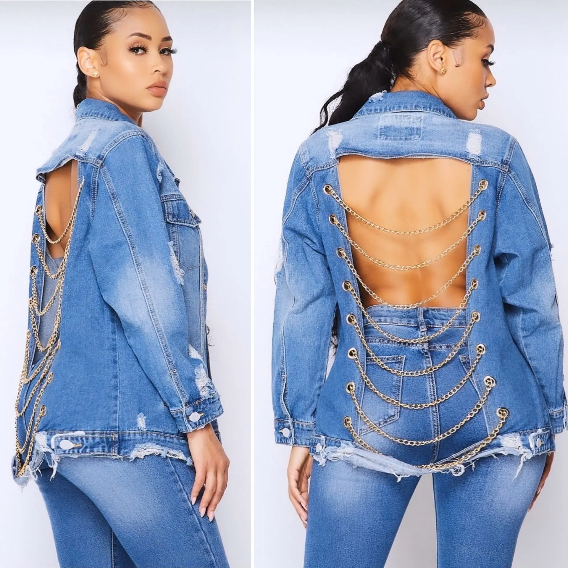 Fashionable Ladies Clothes Style Frayed 