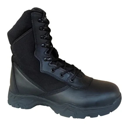 dfm23 8" zip tactical black full grain upper leather