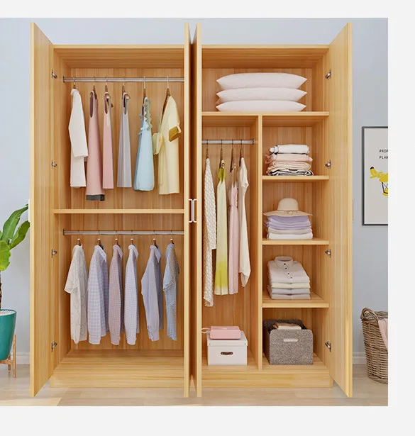 simple dress cabinet design Solid Wood Wardrobe for Small Apartments