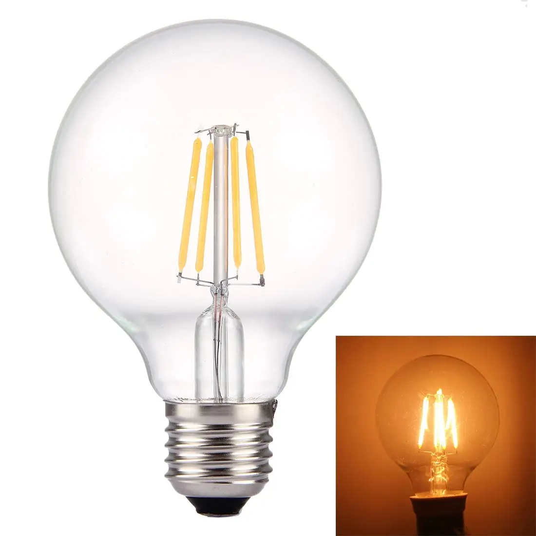 中国供应商古董 2700k 暖白 4w 6w 8w g95 led 灯泡照明由装配 ic