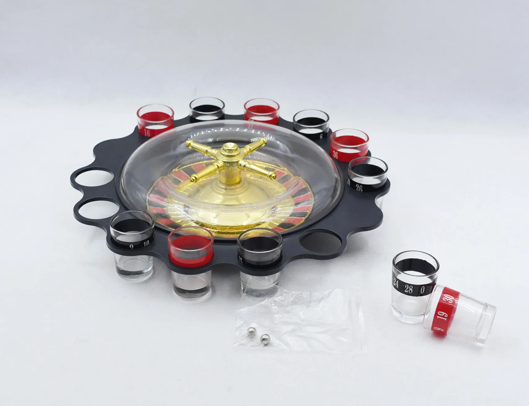 12 Cup Shot Glass Roulette Wheel Drinking Game Casino Roulette Mini