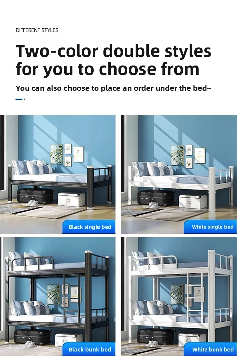 product hot sell metal bunk bed frame double bed for adults worker twin metal frame for boys used bunk beds for sale-12