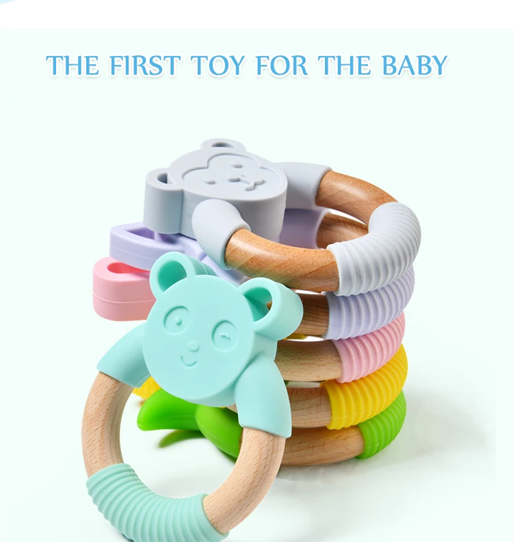 Beech Wood Teether Bunny Silicone Baby Teether Buy Animal Soft