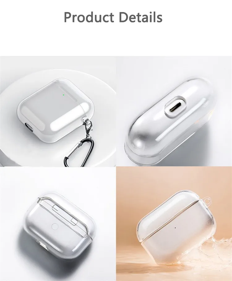 Lonvel OEM LOGO portable transparent color TPU silicone soft case protector cover clear skin for Airpods gen 1 2 charging case