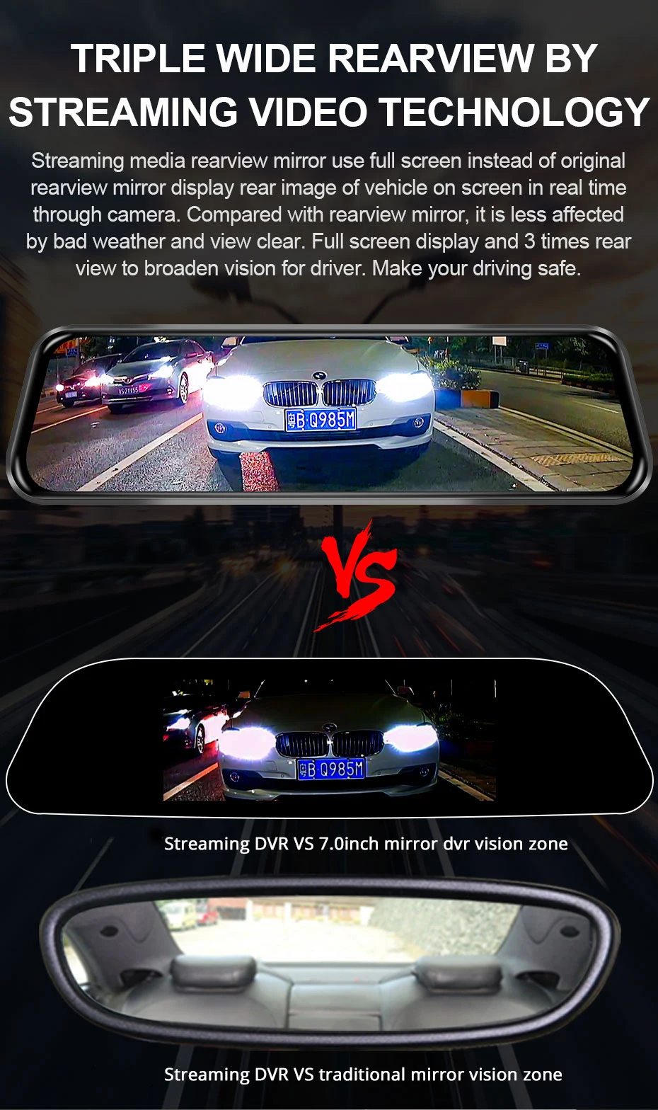 4g Adas Mirror Car Dvr Dash Cam 10 Inch Dual Camera Recording Ram 2gb ...