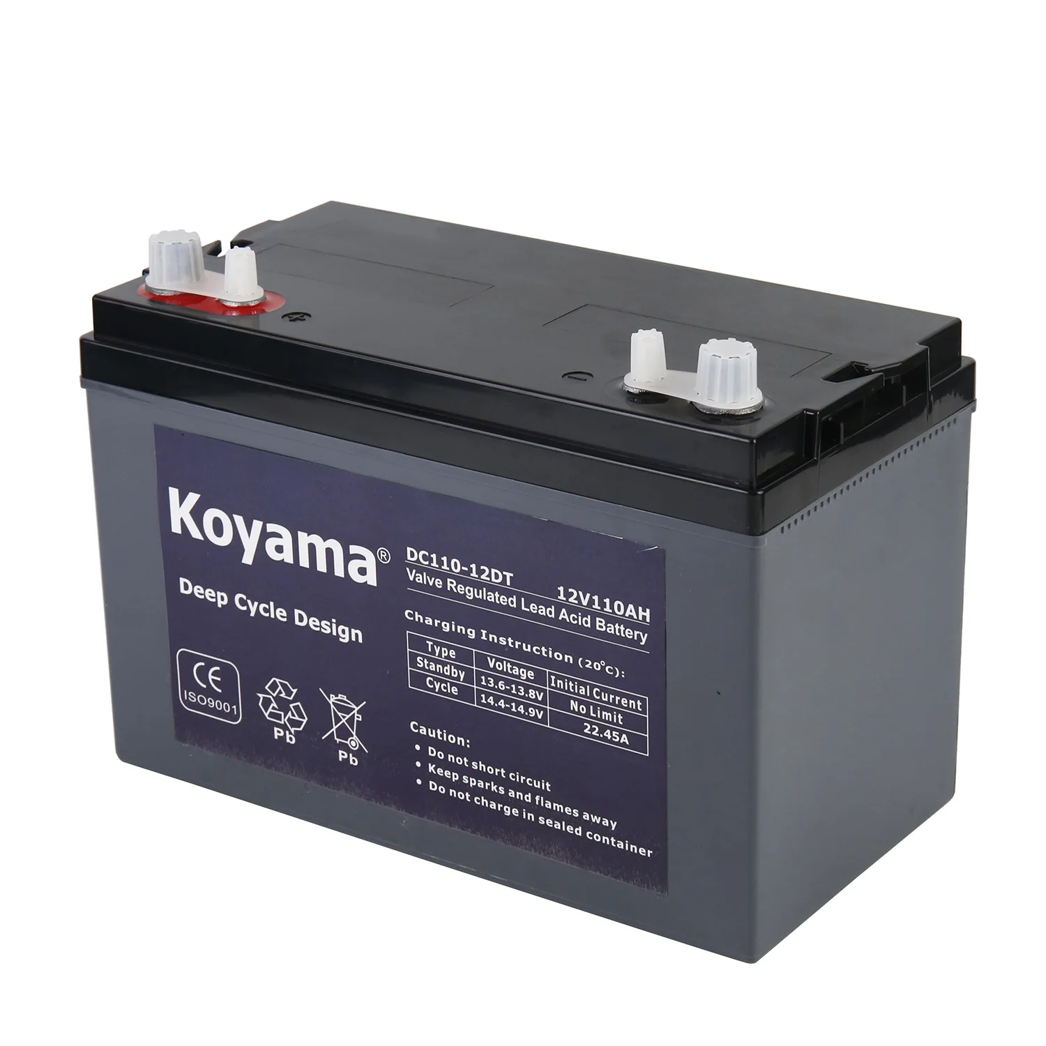 AGM battery installed in an RV battery compartment with secure straps and insulated terminals