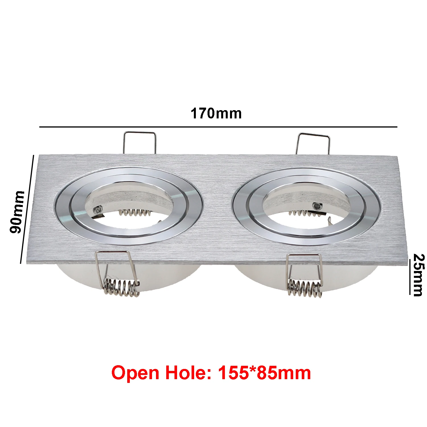 New Arrival Double Head GU10 Ring Spotlight Recessed Led Downlgiht Casing Mr16 Spot Light Holder Frame