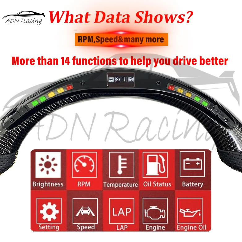 Real Carbon Fiber LED Steering Wheels For BMW E60 M5 E63 M6