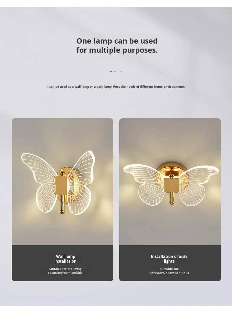 product butterfly inspired led wall lamp with light modern for nordic style hotels bedsides bedrooms and tv walls-1