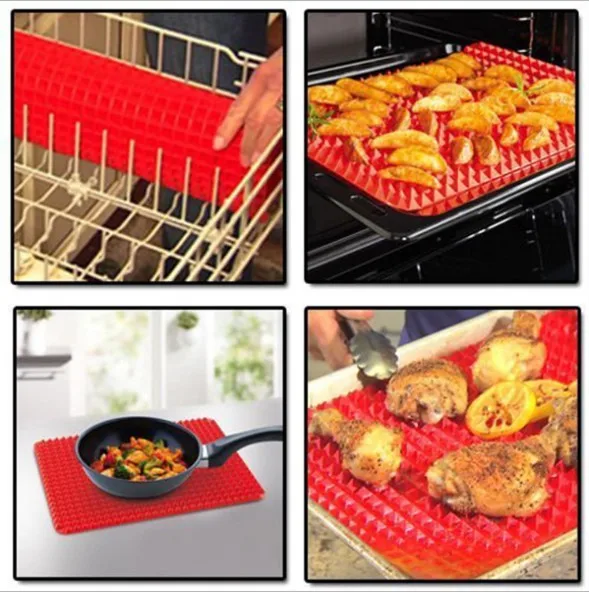 Silicone Pyramid Non Stick Bbq Grill Mats Silicone Baking Mat Microwave