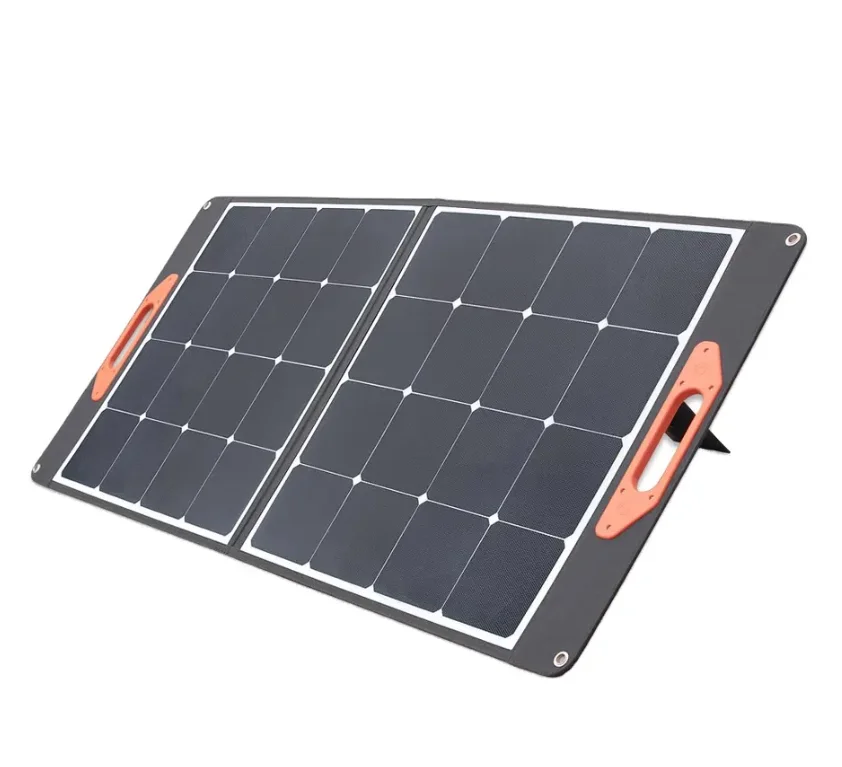 Close-up of MC4 connector on 100W solar panel showing weatherproof rubber seal and metal contacts
