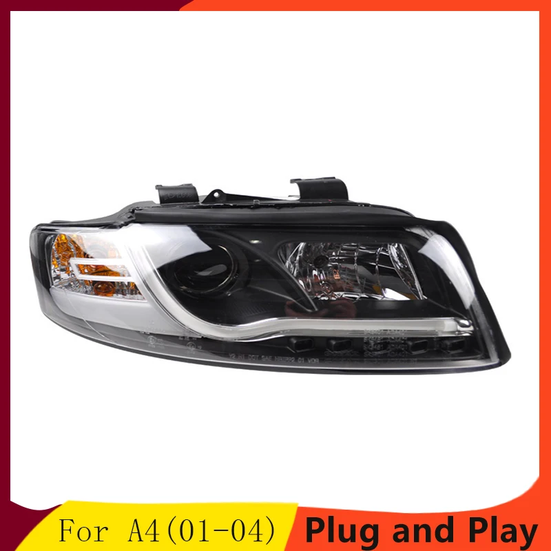car Styling LED Head Lamp for AUDI A4 B6 headlights01-04 for A4 B6 head light LED angle eyes drl H7 hid Bi-Xenon Lens low beam