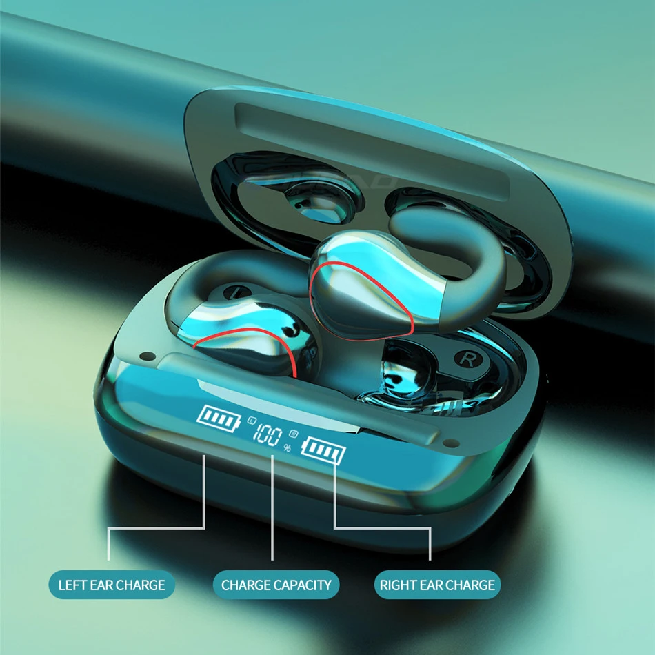 Q20 TWS Wireless Earphones Bone Conduction 9D Stereo Earbuds Wireless Headphones 1200mAh Charging Box Sport Headsets - ANKUX.COM