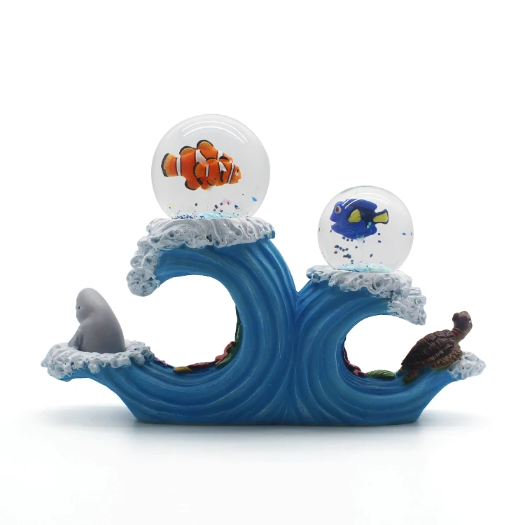 Customized SnowGlobe Ocean Glass Water Ball Indoor Decorations for Children's Gifts Travel Souvenirs with a Diameter of 10cm factory