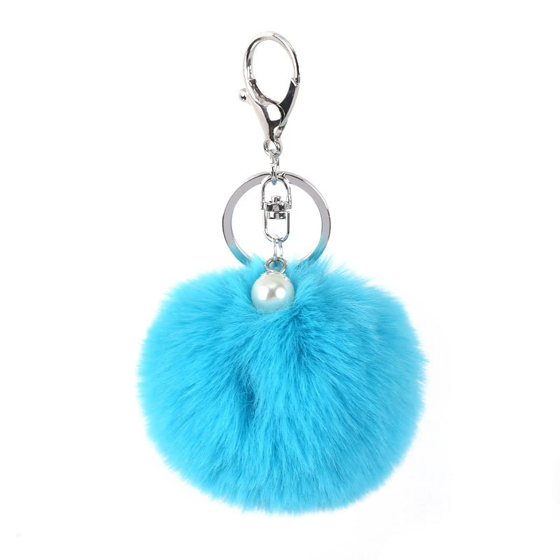 Colorful Wholesale Puff Ball Keychains Plush Fur Ball Keychain Princess