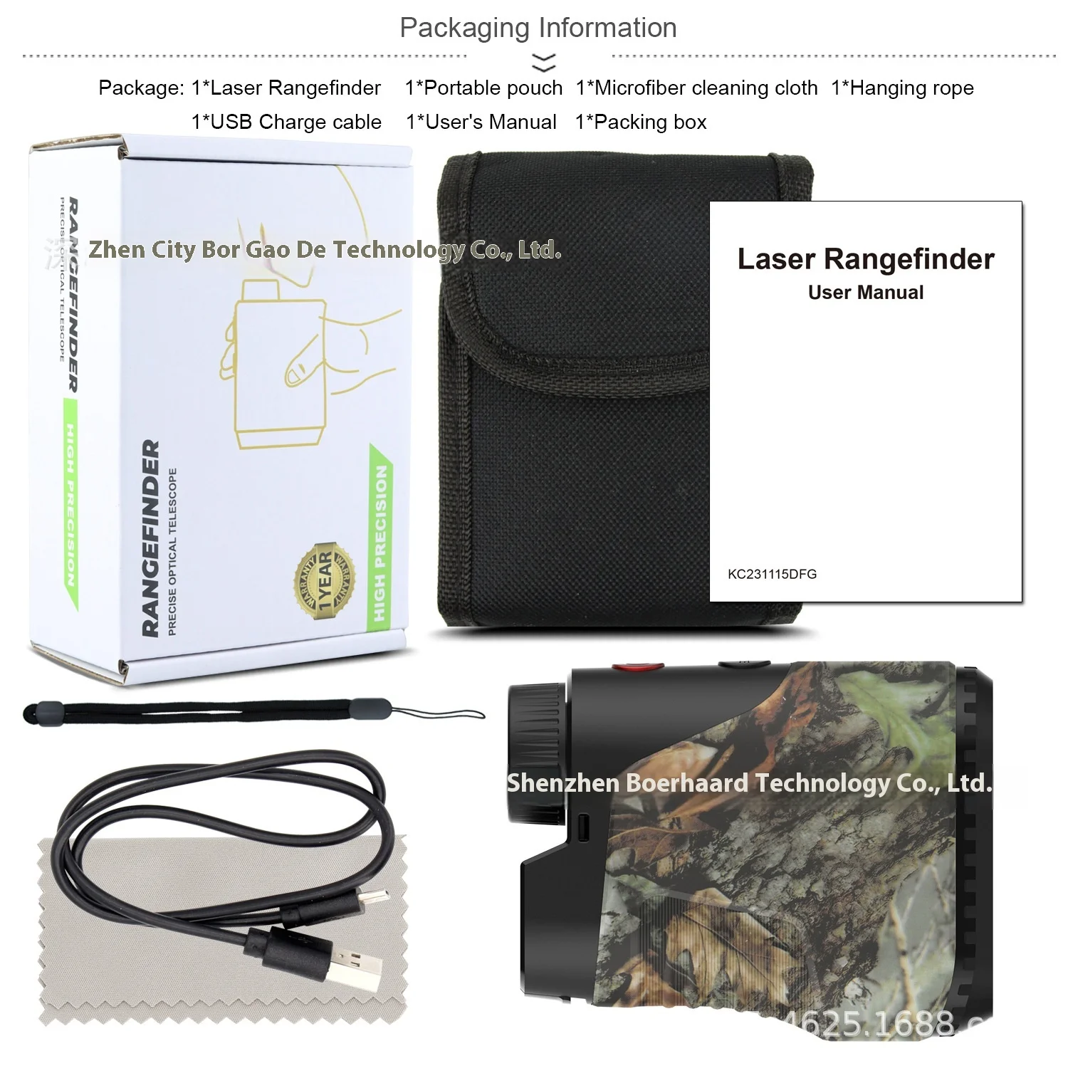 Factory Direct Outdoor Camouflage Laser Rangefinder Telescopic Angle & Speed Altitude Measurement Tool