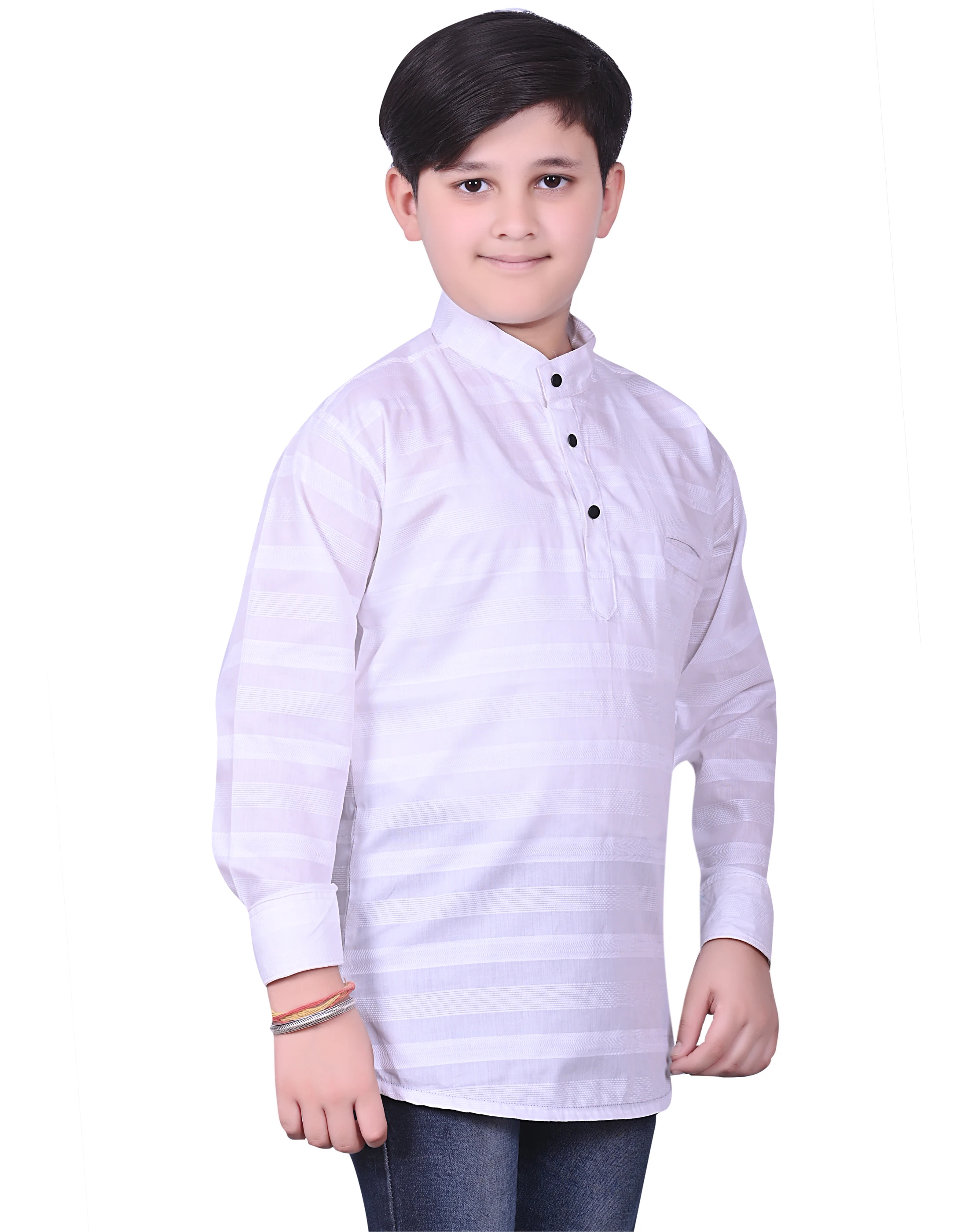 Boys Designer Cotton Fancy Kurta Full Sleeve White Color (ynky-30) From ...