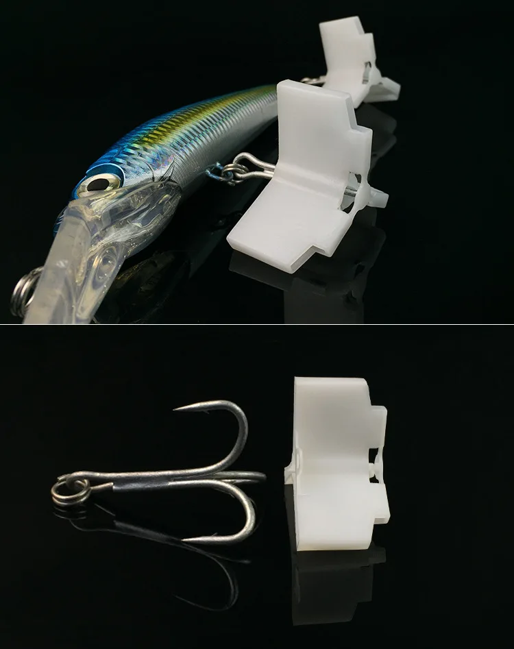 Weihe Extralarge Size Fishing Accessories Plastic White Treble Hook