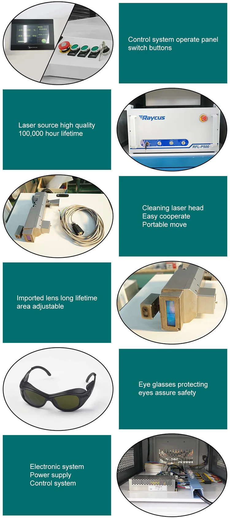 50W 100W 200W 300W 500W 1000W IPG RAYCUS MAX JPT portable metal steel rust remover laser cleaning machine tool price for sale