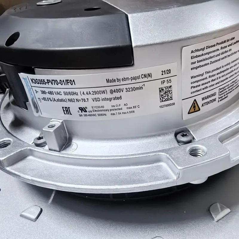 Centrifugal Fan, K3G355-PV70-01/F01, 380-480V, 2900W, AHU - detail 8