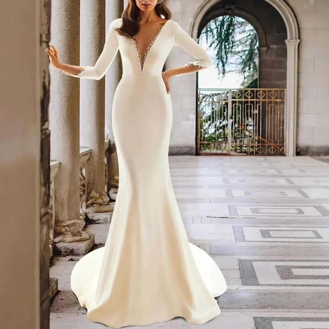 long evening dress Dream Blue Evening Dress| Evening Dresses L / Blue / Satin