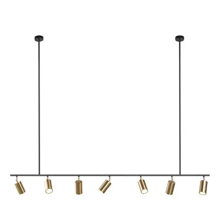 Modern custom black metal and gold magnetic linear rectangle track ceiling fixture chandelier led pendant light
