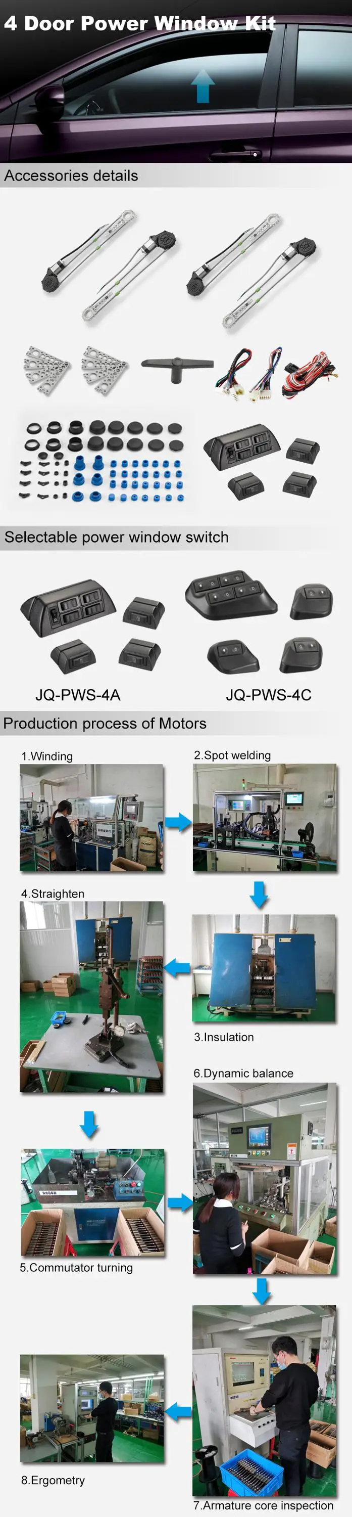 Spal Type Universal 4door Power Window Kit (jqpwk4b) Buy Power