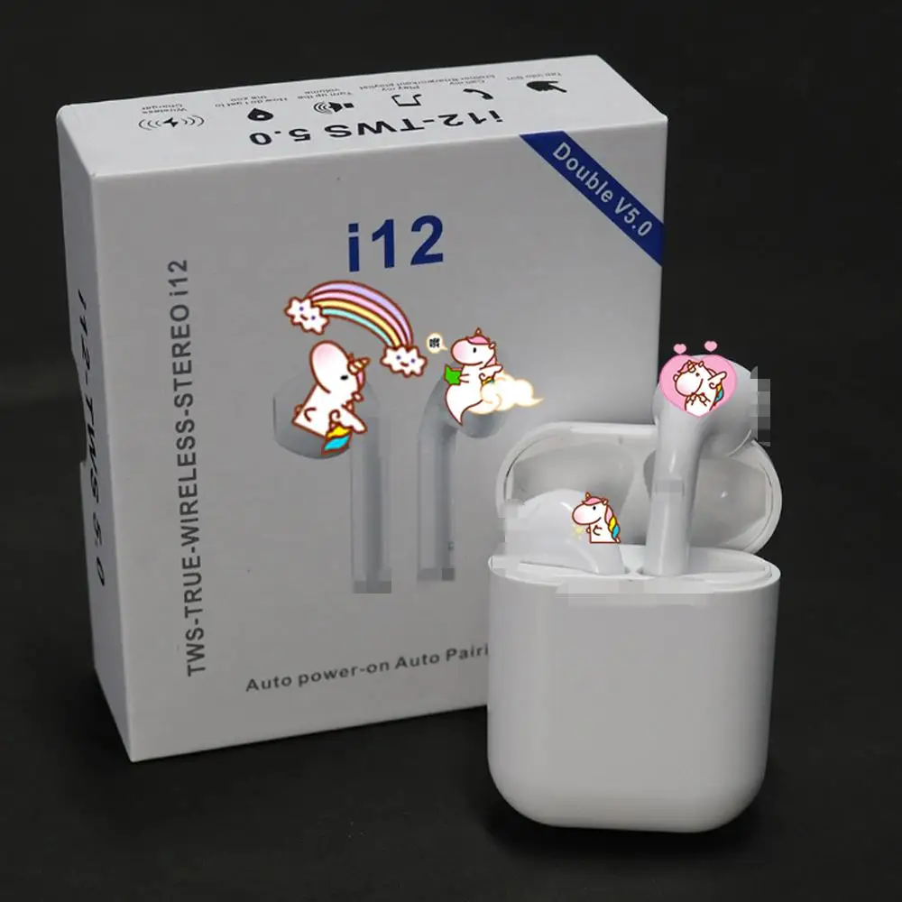 Fast Delivery Colorful i12 TWS Wireless Earbuds I12 Newest Version No Noise True Stereo Earbuds TWS I12 With Charging Box - ANKUX.COM