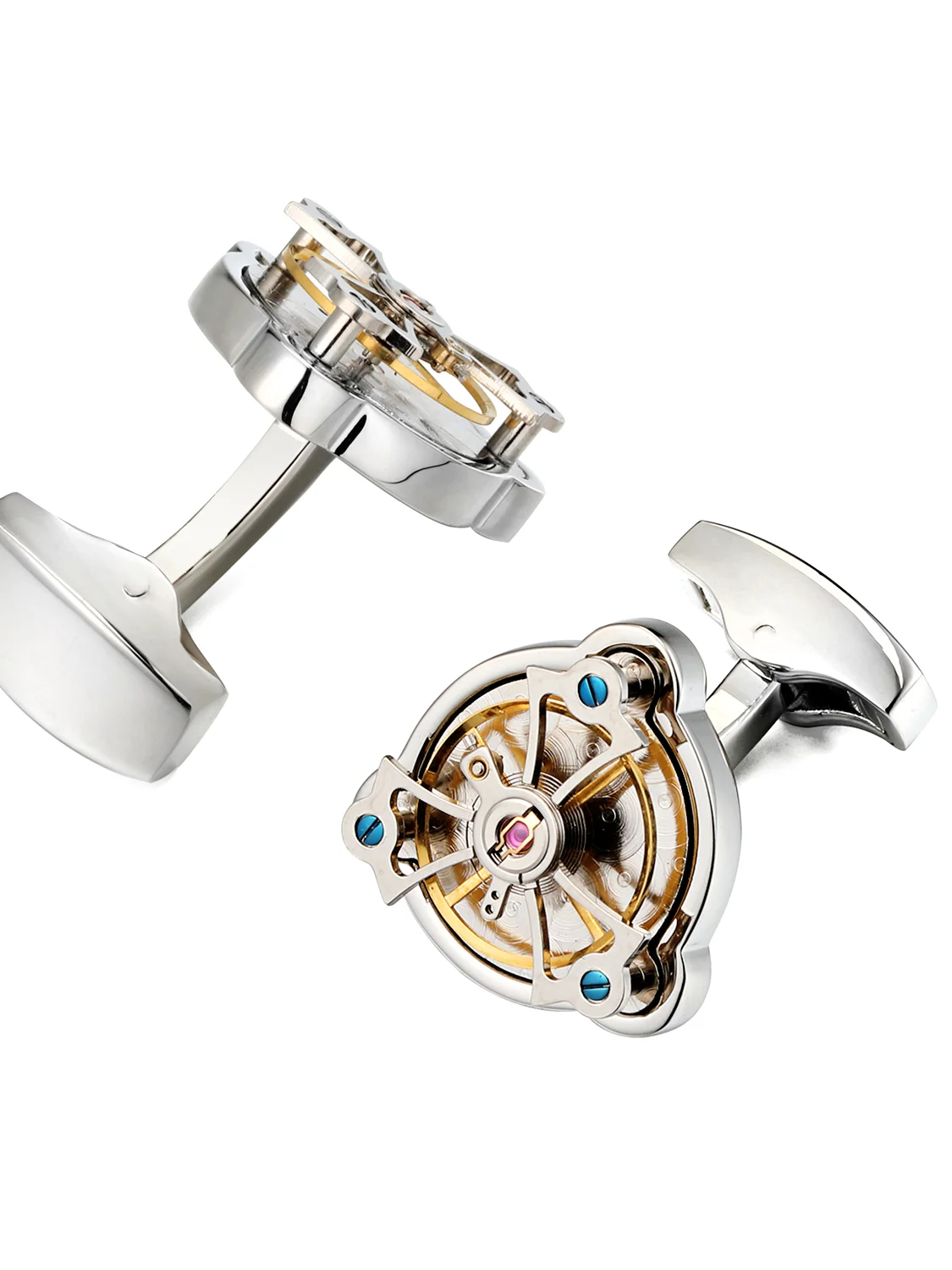 Tourbillon Cufflinks Elegant Steampunk Mechanical Watch Gear