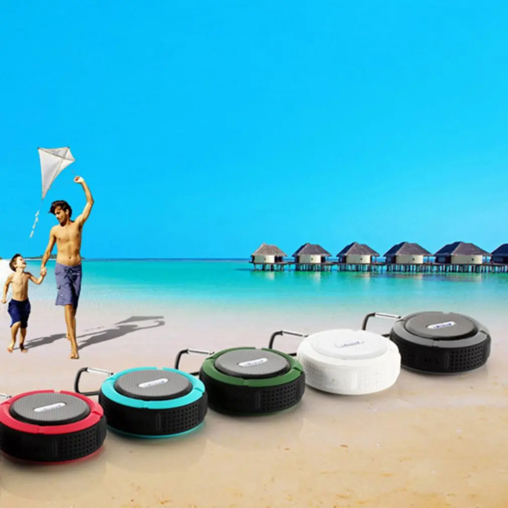 C6 Portable Wireless Bluetooth Speaker With Calls Handsfree and Suction Cup Waterproof Shower Mini outdoor Plastic Speaker - ANKUX.COM