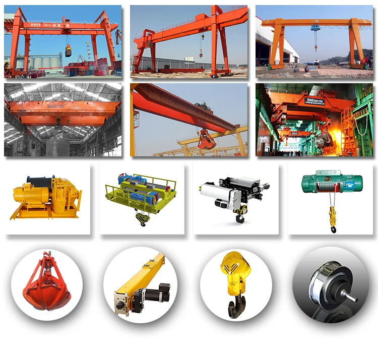 Double Girder Warehouse Gantry Crane With Electric Hoist