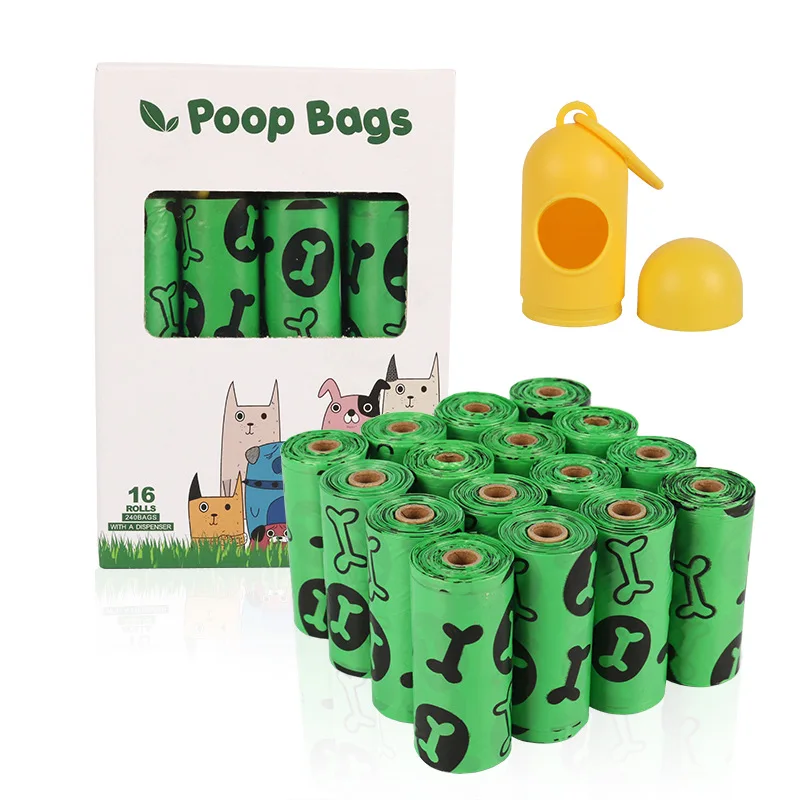 16 Rolls Per Box Plastic Bag Biodegradable Pet Cat Dog Poop Waste Bag ...