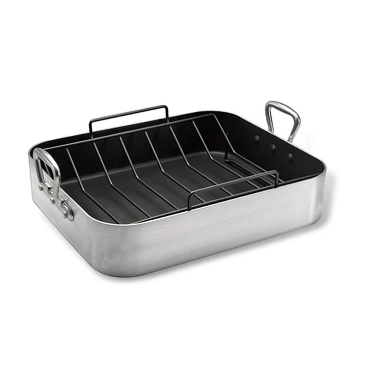 S114 Aluminium Alloy Chicken Roast Pan With Rack - Buy Roast Pan ...