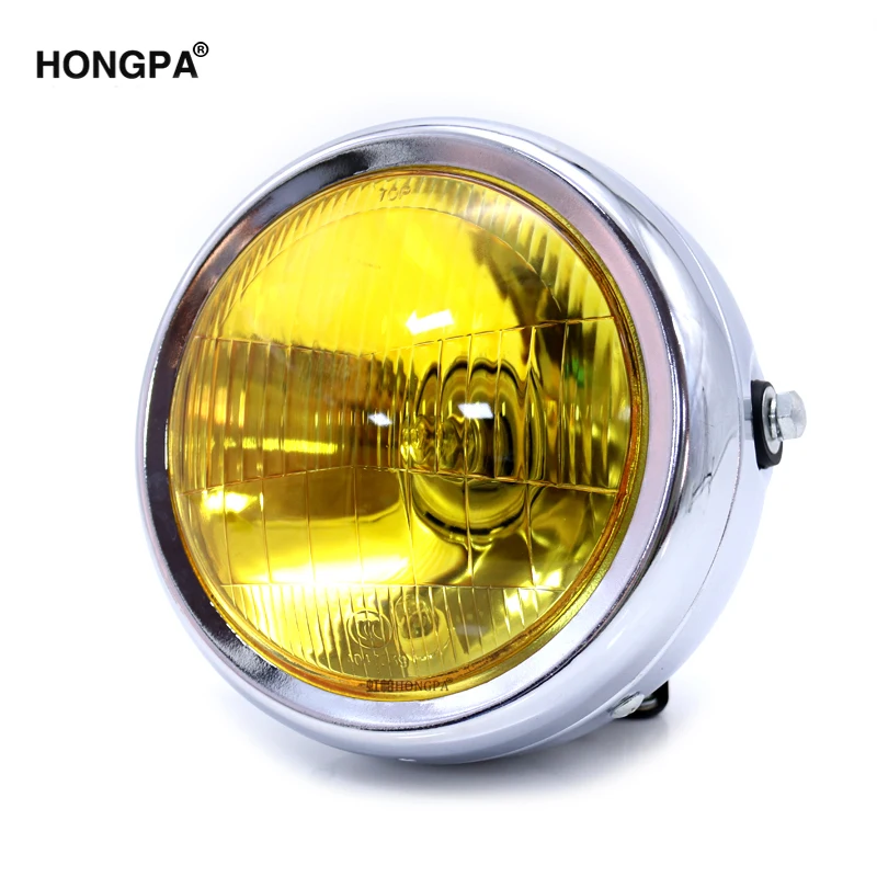 6.5'' 35w Black Projector Motorcycle Headlight Assembly For Cafe Racer