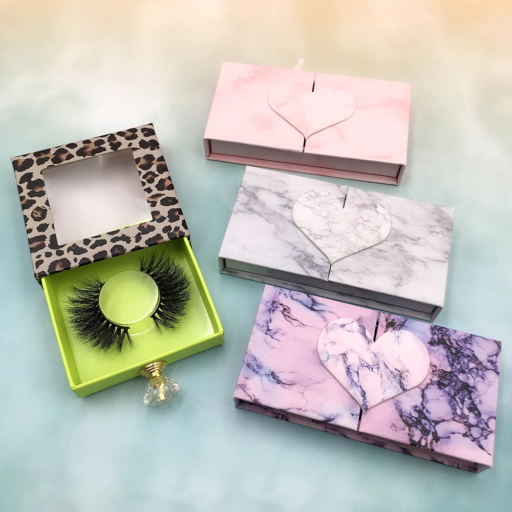 Lashdoll Window Lash Boxes Wholesale Marble Eyelash Box Private Label