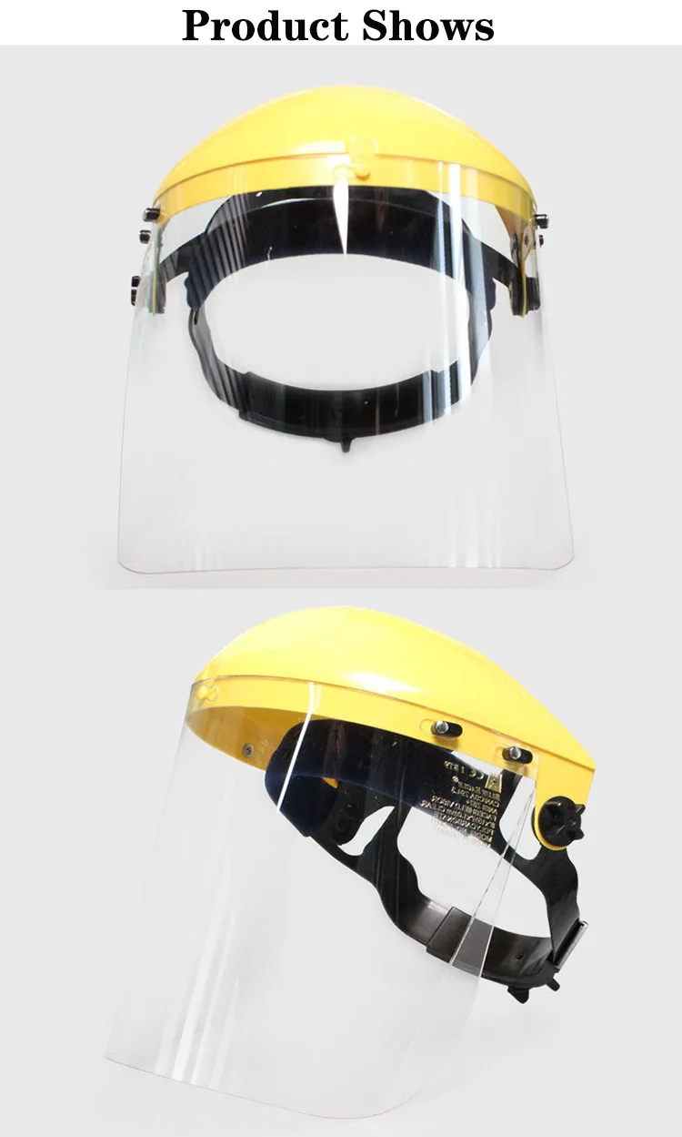 Clear Face Guard Protection Industrial Safety Helmet Anti Splash Transparent Face Shield for Welding Cutting Grinding