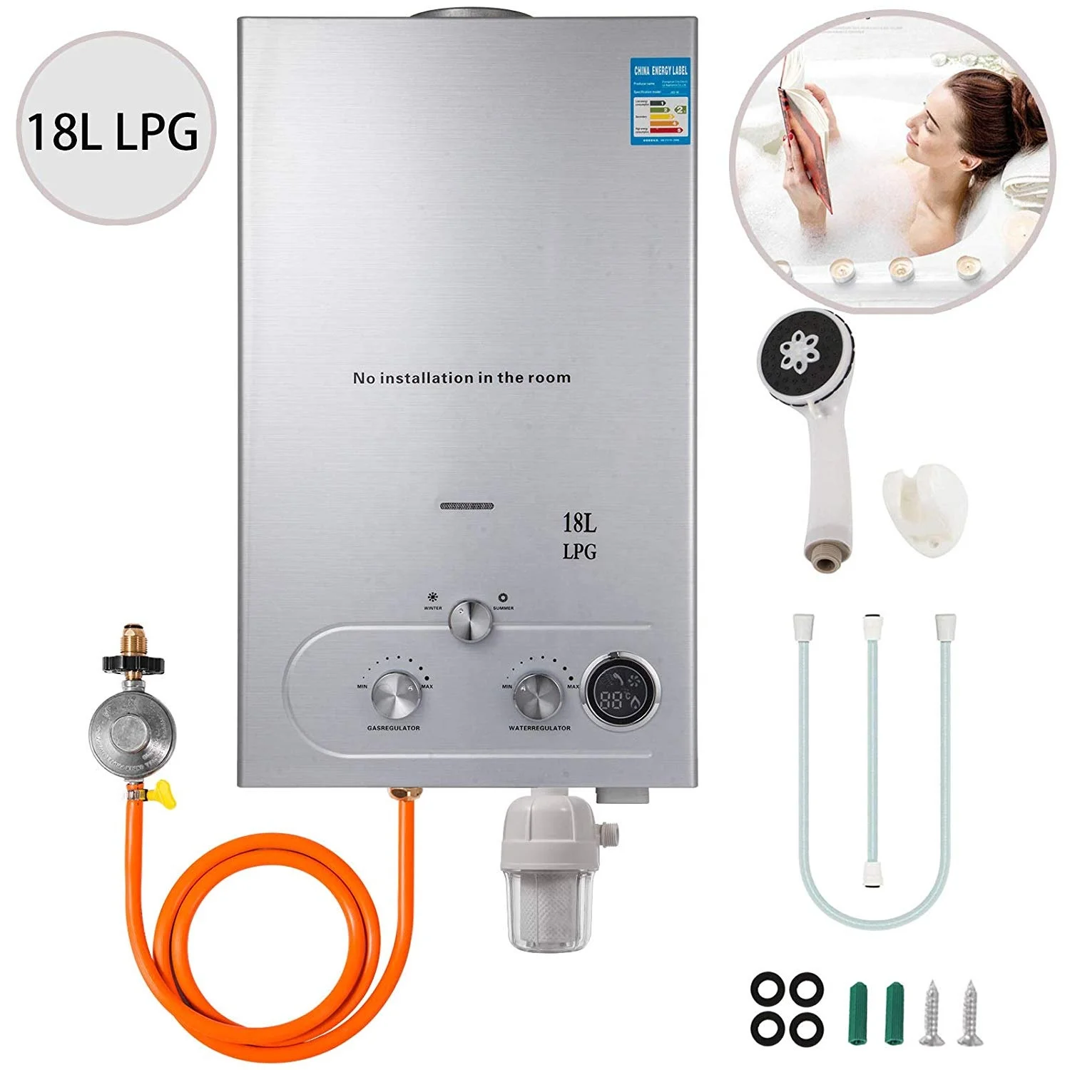 PEIXU 18L Propane Hot Water Heater - Instant Heating Solution