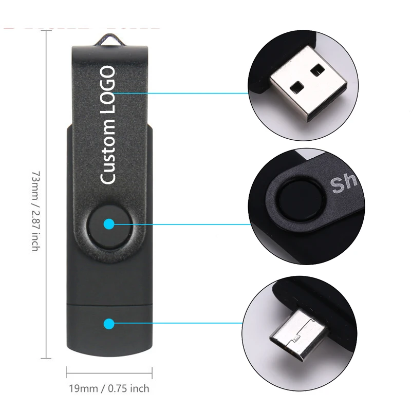 High Speed OTG USB Flash Drive 128gb Pen Drive 64gb 32gb 16gb Pendrive 2 in 1 Micro Usb Stick for Android SmartPhone - ANKUX.COM