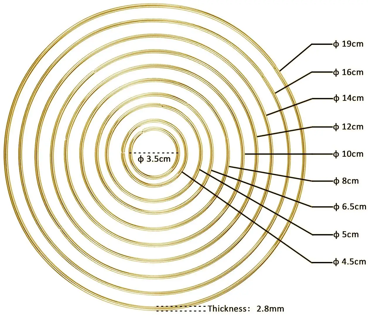 Large Metal Ring Gold Macrame Hoop Metal Floral Hoop Wreath Frames for ...