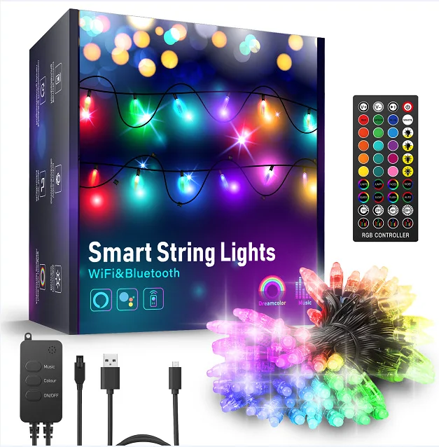 Christmas LED String Light WIFI Bluetooth Remote Control Compatible With Alexa Google HOME Christmas Decoration 5M