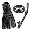 Snorkel Set with Adult Snorkeling Gear, Panoramic View Diving Mask, Trek Fins, Dry Top Travel Bags