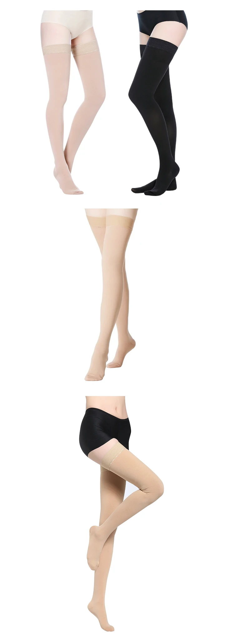 Big Stretch Medical Compression Stockings with Zipper