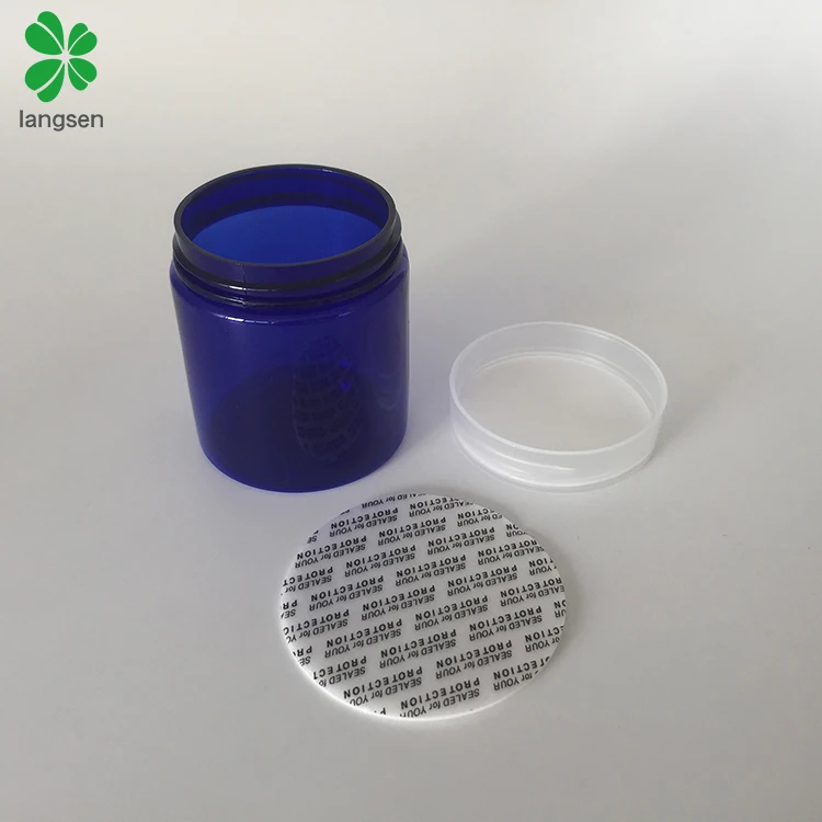 80ml PET blue color cosmetic jar with plastic screw cap