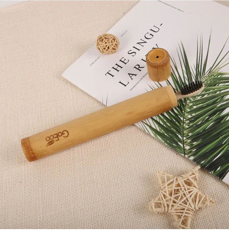 2_08.jpg OF Customized Eco-friendly Biodegradable Nature Bamboo Toothbrush Tube