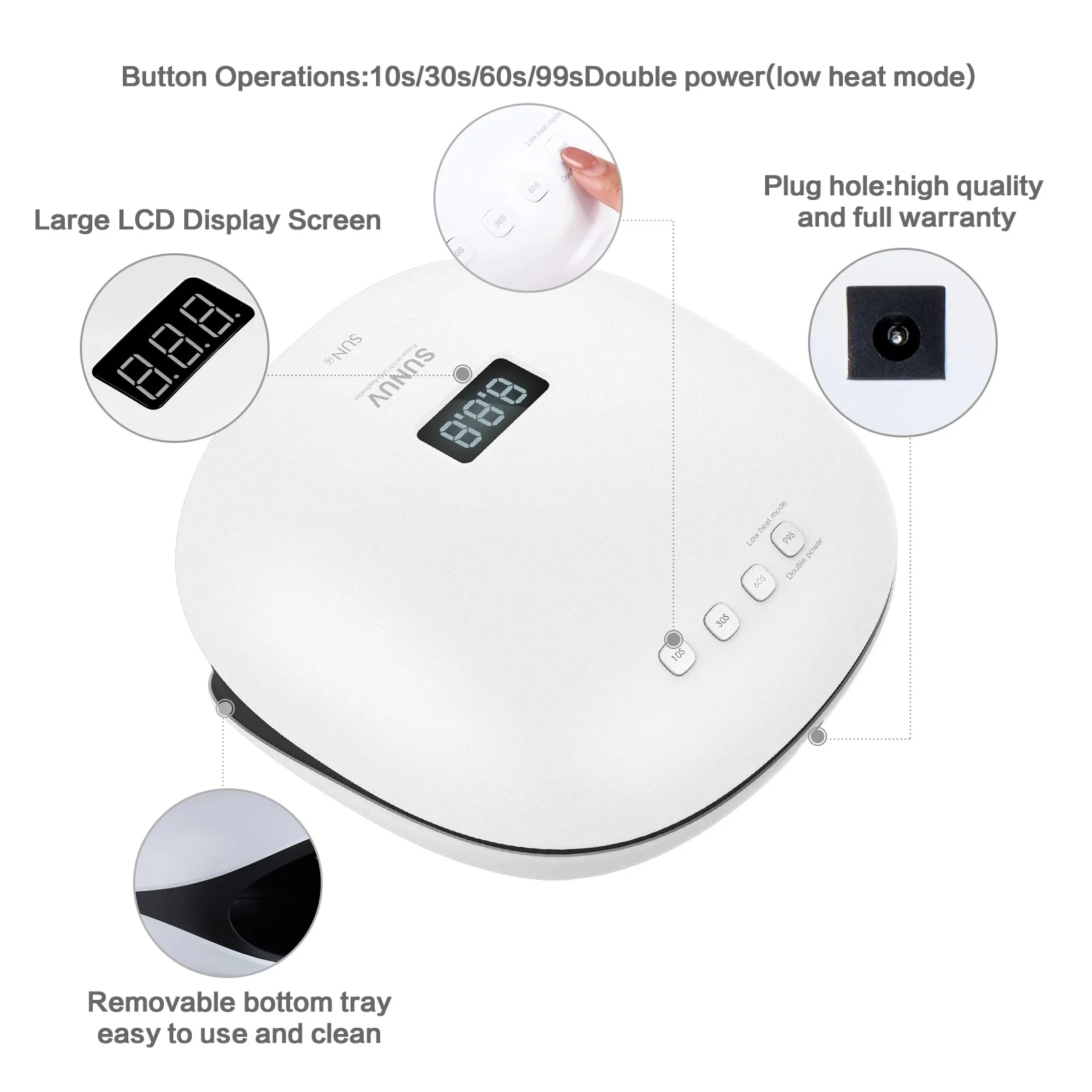 SUNUV Nail Lamp Device SUN4 48W LED UV Nail Lamp Nail Dryer for Gel Polish