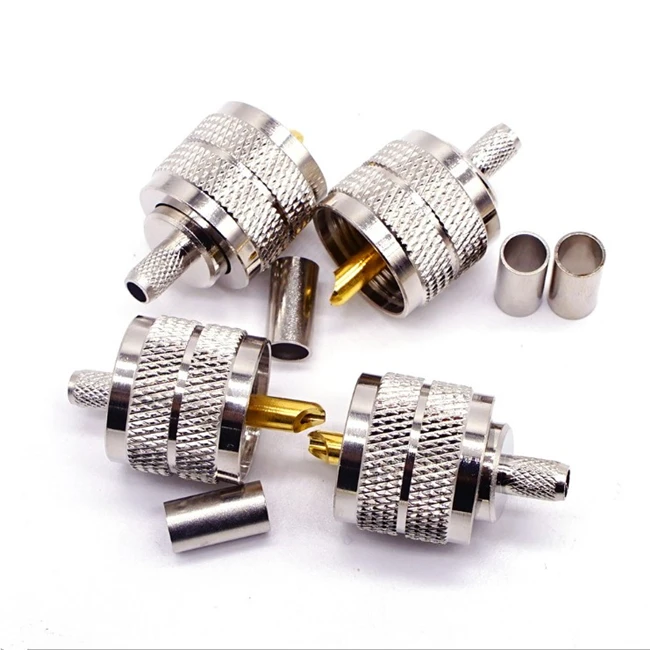 UHF PL259 Male Plug Crimp RF Coaxial Connector for RG58 LMR195 RG142 LMR200 Cable