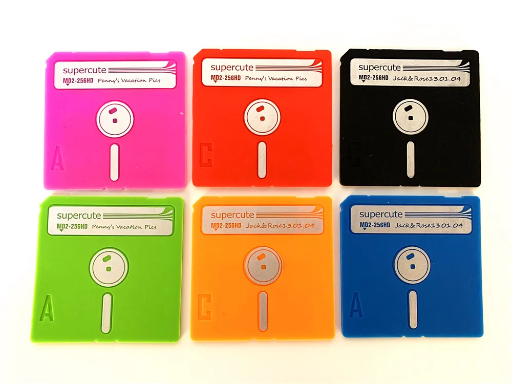 Supercute Same Inches Floppy Disk Cup Coaster Set Of 6 Drink Coaster