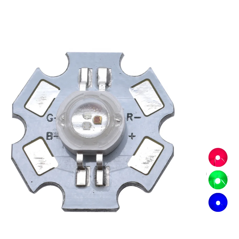 Czinelight Ultra Bright High Power 3W Rgb Led Full Color Emitting Light Beads With Solder Pcb 4 Pins